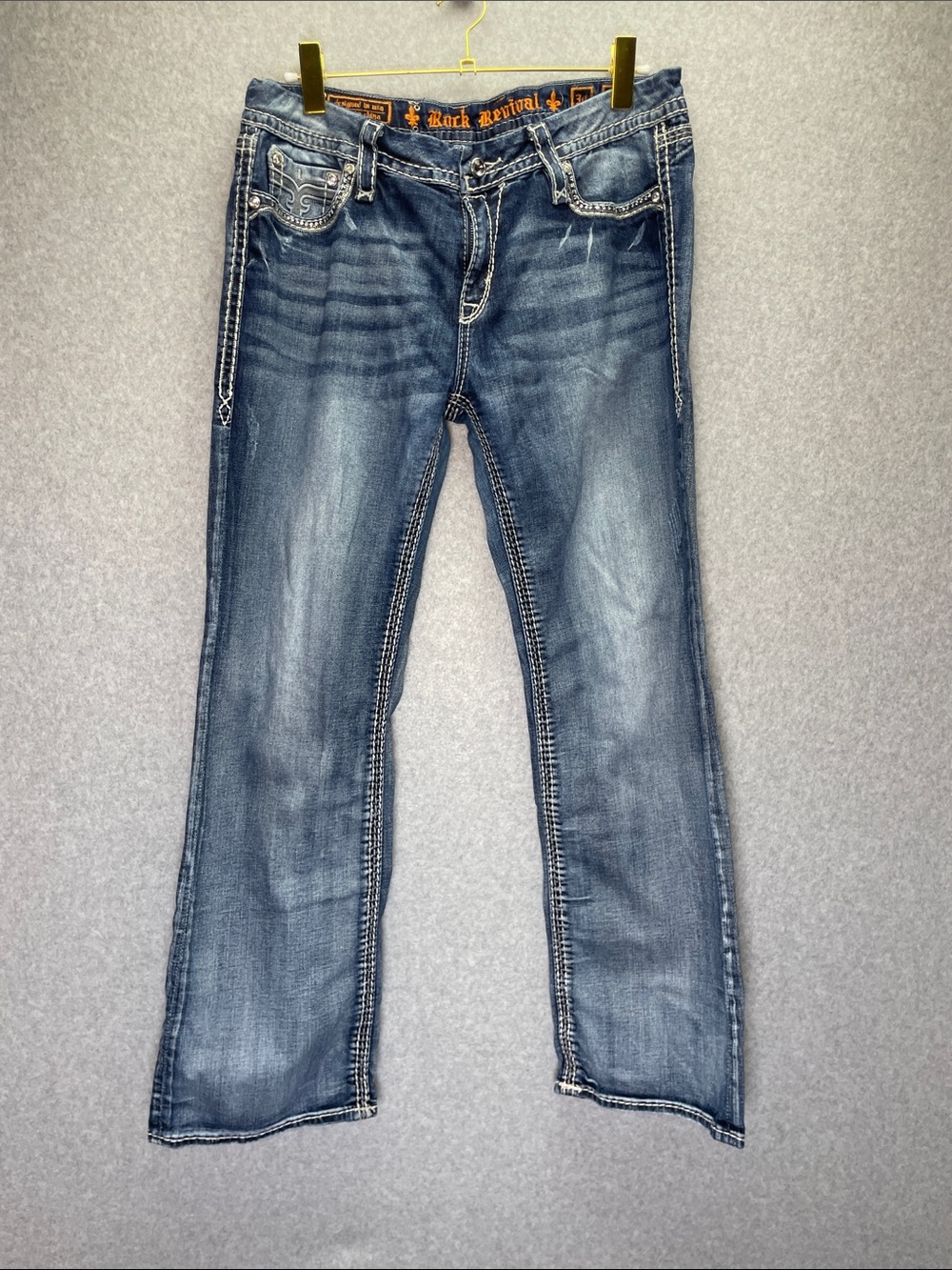 Rock Revival Kai Easy Boot Cut Denim Jeans Men’s 34x32